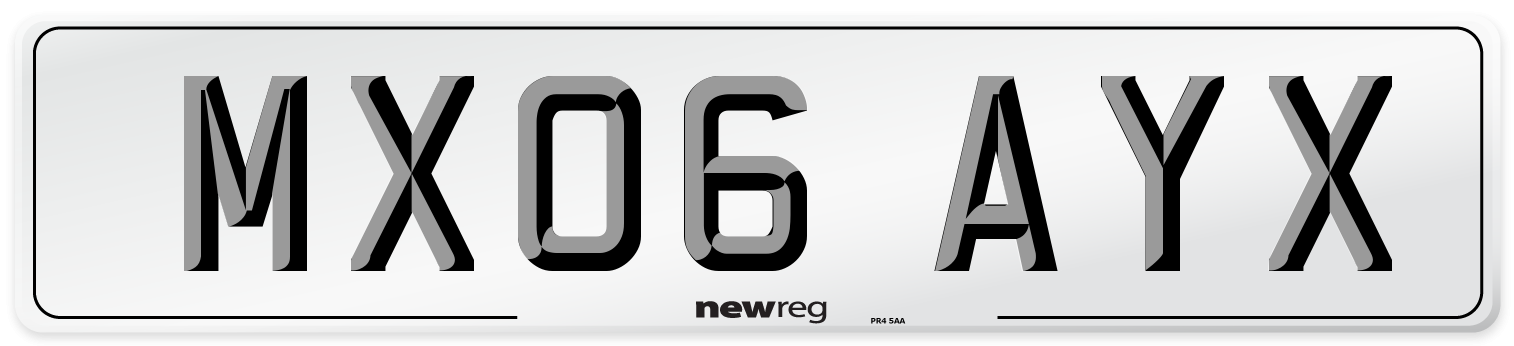 MX06 AYX Number Plate from New Reg